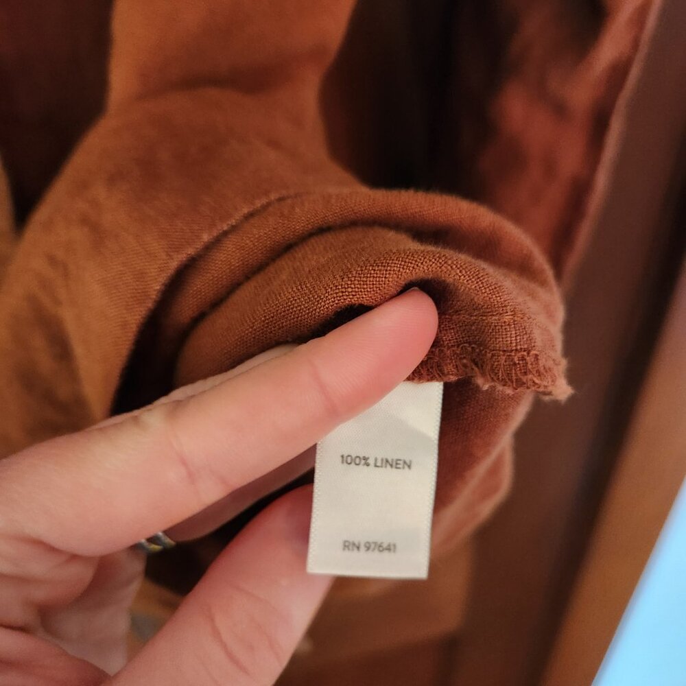 J Jill Brown Linen Duster Overcoat - Picture 3 of 7